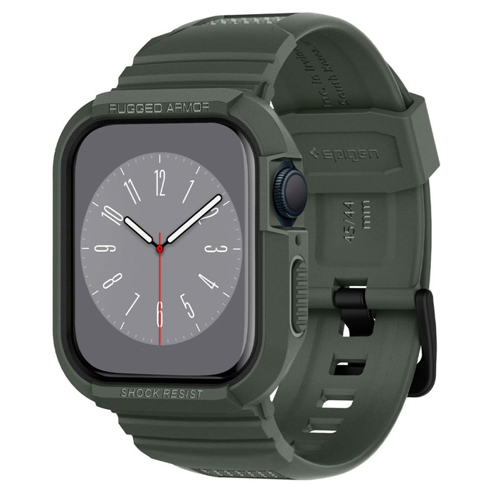 Pasek SPIGEN Rugged Armor Pro Apple Watch 9 8 7 6 5 4 SE 2022 45mm 44mm Military Green