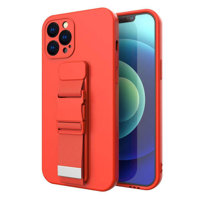 ETUI Rope Case silikonowe etui ze smyczą torebka smycz pasek do Xiaomi Poco M4 Pro 5G czerwony CASE