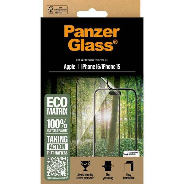 PanzerGlass MATRIX Screen Protector iPhone 16 6.1" Ultra-Wide Fit 2869