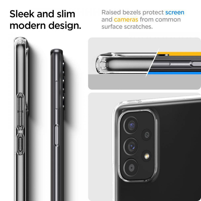 Spigen A53 5G Liquid Crystal ETUI Przezroczyste Clear + Szkło 3MK Flexible Glass Lite