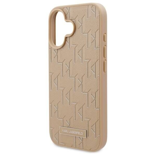 Etui Karl Lagerfeld iPhone 16 6.1" beżowy/beige hardcase Hot Stamp Magsafe