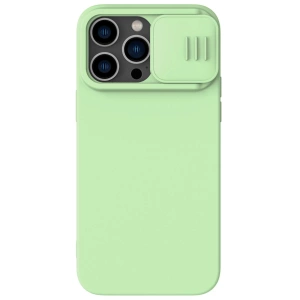 Nillkin CamShield Magnetic Silicone Case etui iPhone 14 Pro magnetyczny MagSafe pokrowiec z osłoną na aparat zielony