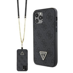 Etui Guess GUHCP12MP4TDSCPK iPhone 12 / 12 Pro 6.1" czarny/black hardcase Crossbody 4G Metal Logo Case