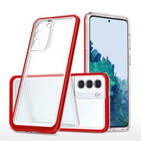 Clear 3in1 etui do Samsung Galaxy S21 5G żelowy pokrowiec z ramką czerwony