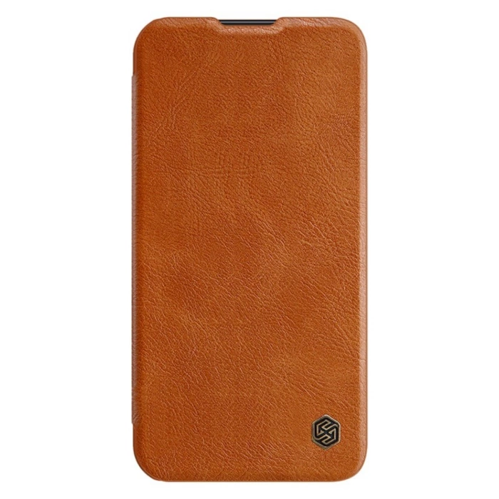 Nillkin Qin Leather Pro Case etui Samsung Galaxy S23+ pokrowiec z klapką osłona na aparat brązowe