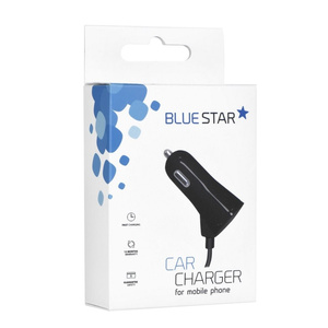 BLUE STAR ładowarka samochodowa 3A USB A z kablem Typ C czarna