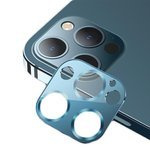 Szkło Hartowane USAMS Apple iPhone 12 Pro Max Camera Lens Glass Metal Niebieski Ochrona Aparatu Glass