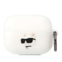 Karl Lagerfeld KLAPRUNCHH AirPods Pro cover biały/white Silicone Choupette Head 3D