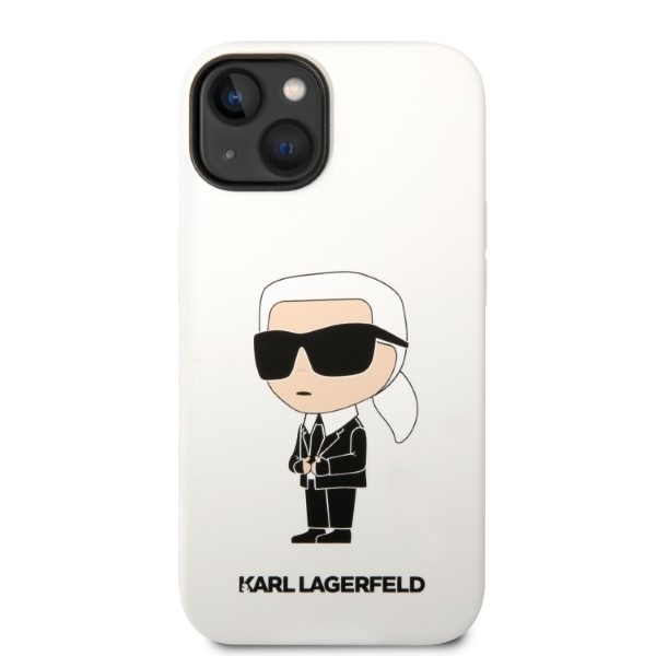 Etui Karl Lagerfeld Klhcp14ssnikbch Iphone 14 6,1" Hardcase Biały/white Silicone Ikonik Case