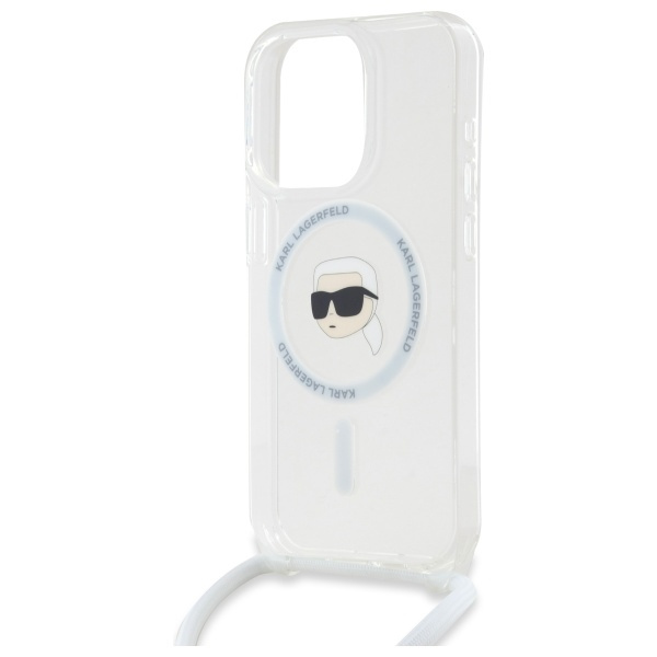 Etui Karl Lagerfeld iPhone 16 Pro hardcase transparent Crossbody IML Karl Head Magsafe