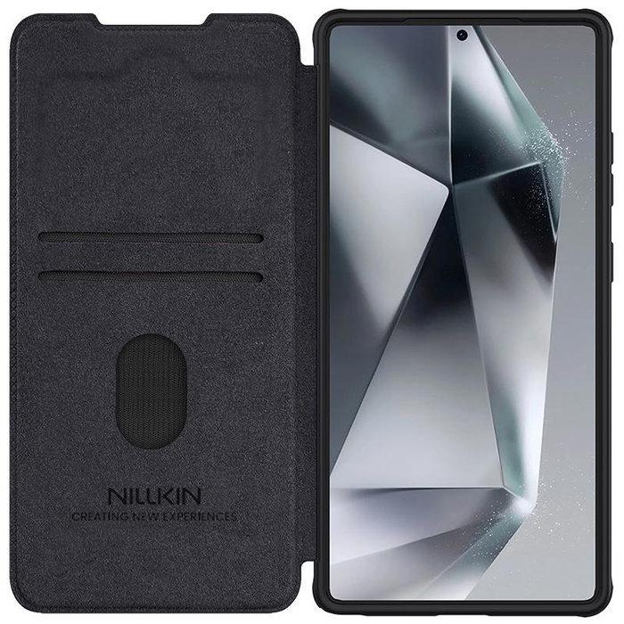 Nillkin Qin Pro Leather Case Samsung S25 ULTRA, BLACK / CZARNY