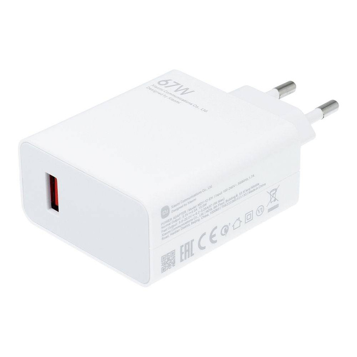 Oryginalna Ładowarka Sieciowa Xiaomi MDY-12-EH (głowica) Fast Charger 67W biała bulk