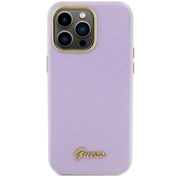 Etui Guess GUHCP15LPGMCSL iPhone 15 Pro 6.1" liliowy/lilac hardcase Glitter Glossy Script