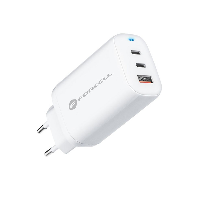 FORCELL F-ENERGY GaN TFK-TC-65WPD ładowarka sieciowa 2 x Typ C + USB A PD QC4.0 3A 65W biała