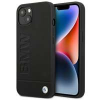 Etui BMW BMHCP14SSLLBK iPhone 14 6,1" czarny/black Leather Stamp