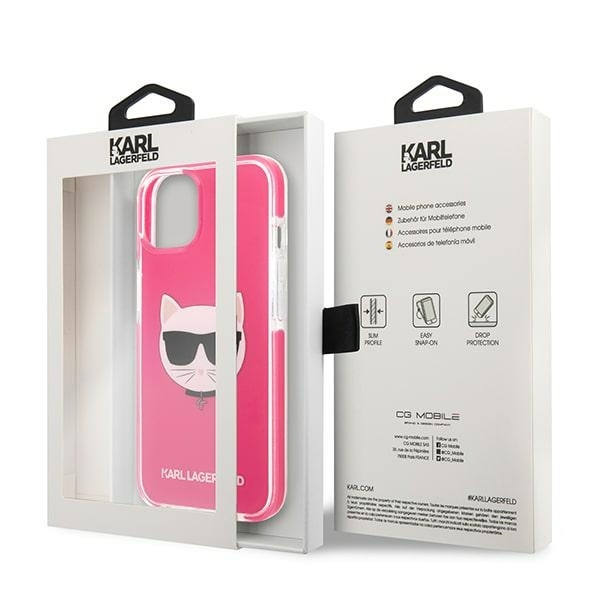 Etui KARL LAGERFELD Apple iPhone 13 Choupette Head Fuksja Różowy Hardcase