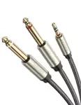 Kabel UGREEN TRS 3.5 mm Do 2X TS 6.35 mm AV126 3m Szary