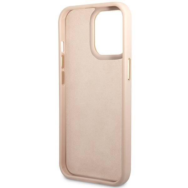 Etui GUESS Apple iPhone 14 Pro 4G Vintage Gold Logo Różowy Hardcase