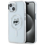 Karl Lagerfeld KLHMP15MHLSCHH iPhone 15   Plus 6.7" biały/white hardcase IML Metal Choupette Head MagSafe