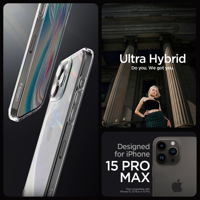 Etui iPhone 15 Pro Max Spigen Ultra Hybrid Crystal Clear