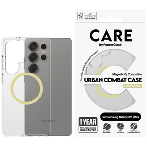 Etui CARE by PanzerGlass Flagship Urban   Combat Chardonnay QI do Samsung Galaxy S25 Ultra przezroczysty