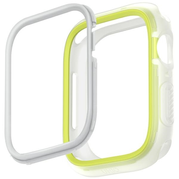 Etui UNIQ Moduo Apple Watch Series  4/5/6/7/8/SE/SE2 44/45mm limonka-biały/lime-white Case