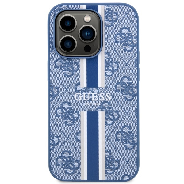 Etui Guess GUHMP14XP4RPSB iPhone 14 Pro Max 6.7" niebieski/blue hardcase 4G Printed Stripes MagSafe Case