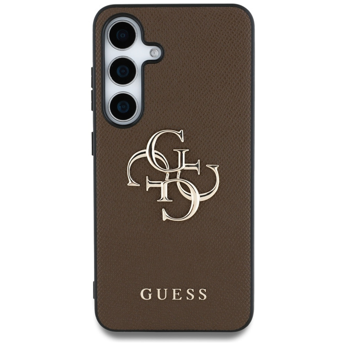 Etui Guess Grained Big 4G Logo Small      Classic Logo do Samsung Galaxy S25+ brązowy