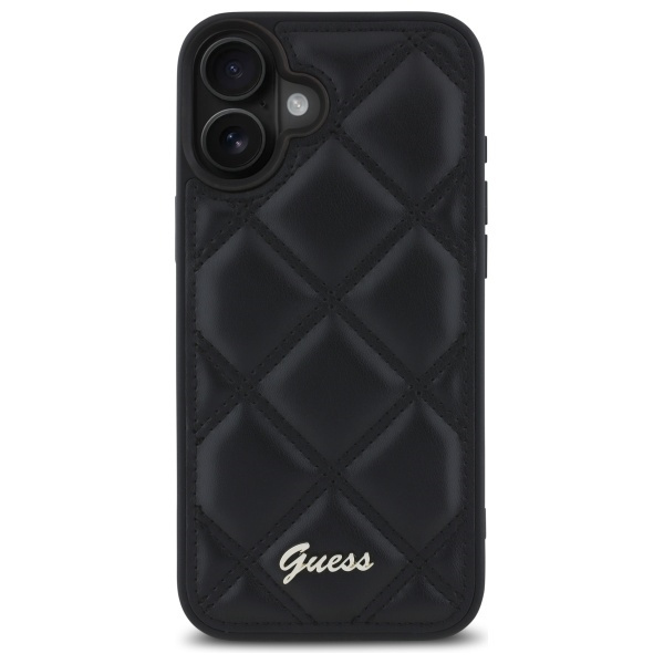 Etui Guess iPhone 16 Plus 6.7" czarny/black hardcase Quilted Metal Logo