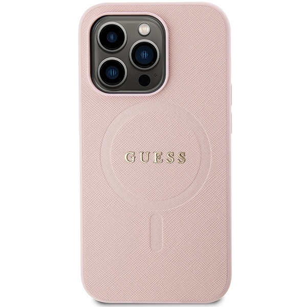 Etui Guess GUHMP13LPSAHMCP iPhone 13 Pro / 13 6,1" różowy/pink hardcase Saffiano MagSafe Case