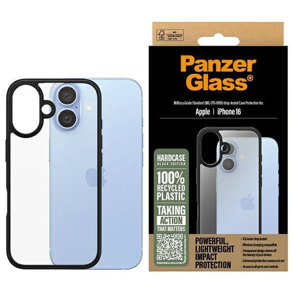 Etui PanzerGlass HardCase iPhone 16 6.1" czarny/black 1295