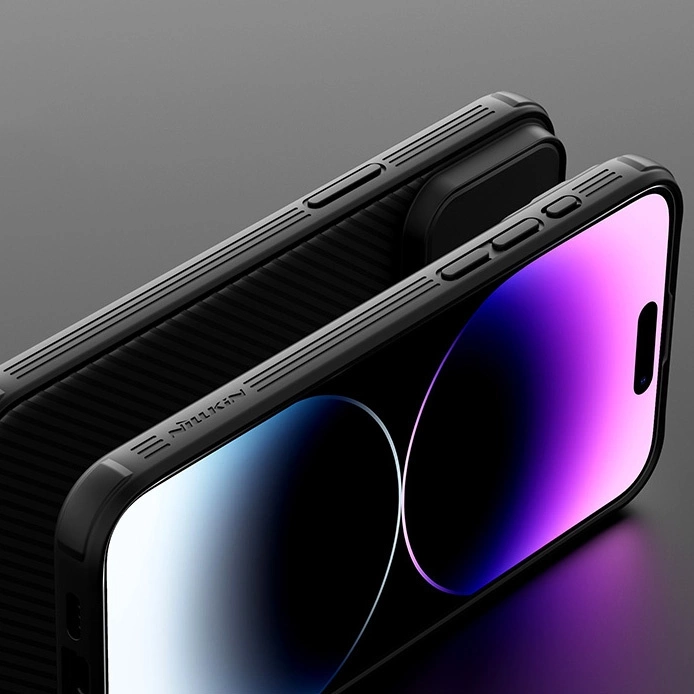 Pancerne etui Nillkin CamShield Pro Magnetic Case do iPhone 15 Pro Max z osłoną na aparat - niebieskie