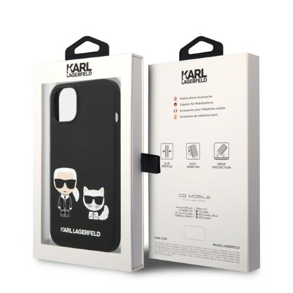 Etui KARL LAGERFELD Apple iPhone 14 Liquid Silicone Karl & Choupette Magsafe Czarny Hardcase