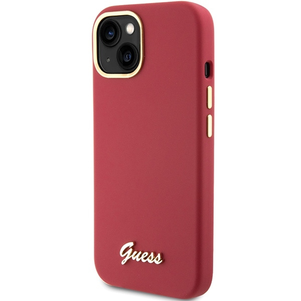 Etui Guess GUHCP15SSMBSLM iPhone 15 6.1" magenta hardcase Silicone Script Metal Logo & Frame Case