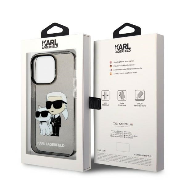 Etui KARL LAGERFELD Apple iPhone 14 Pro IML GLIT NFT Karl&Choupette Czarny Hardcase