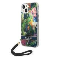 Etui GUESS Apple iPhone 14 Plus Flower Strap Niebieski Hardcase