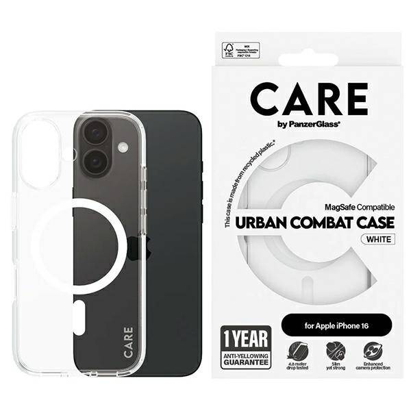 Etui CARE by PanzerGlass Flagship Case iPhone 16 6,1" biały/white MagSafe 1337