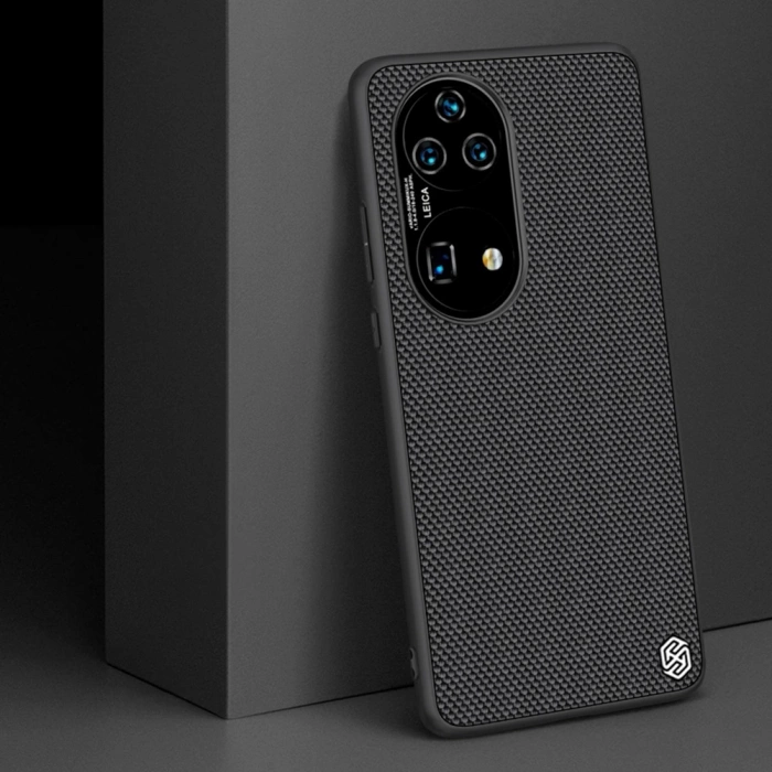 Nillkin Textured Case wytrzymałe wzmocnione etui z żelową ramką i nylonem na tyle Huawei P50 Pro czarny