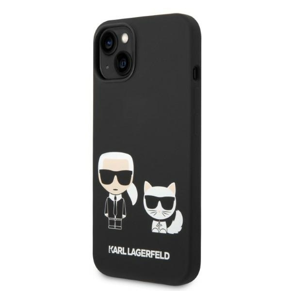 Etui KARL LAGERFELD Apple iPhone 14 Liquid Silicone Karl & Choupette Magsafe Czarny Hardcase