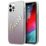 Etui GUESS Apple iPhone 12 Pro Max Glitter Gradient Script Różowy Hardcase