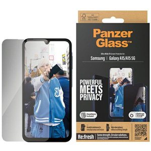 Szkło PanzerGlass Ultra-Wide Fit Sam A15 / A15 5G Privacy Screen Protection Easy Aligner Included P7349