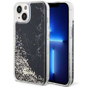 Etui Guess GUHCP14SLCSGSGK iPhone 14 6.1" czarny/black hardcase Liquid Glitter Marble Case