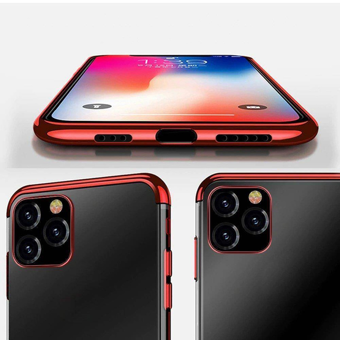 ETUI Clear Color case żelowy pokrowiec etui z metaliczną ramką Xiaomi Redmi Note 11 Pro+ 5G / 11 Pro 5G / 11 Pro czerwony CASE