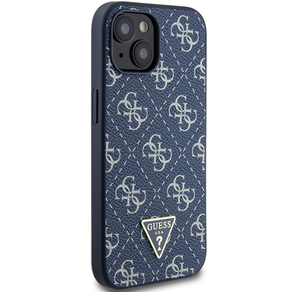 Etui Guess GUHCP15SPG4GPB iPhone 15 / 14 / 13 6.1" niebieski/blue hardcase 4G Triangle Metal Logo Case