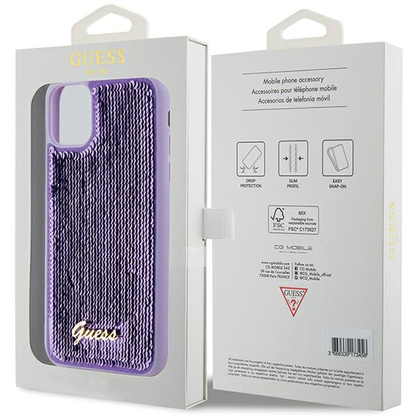 Etui Guess GUHCN61PSFDGSU iPhone 11 / Xr 6.1" fioletowy/purple hardcase Sequin Script Metal Case