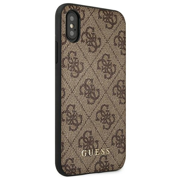 Etui GUESS Apple iPhone Xs Max 4G Metal Gold Logo Brązowy Hardcase