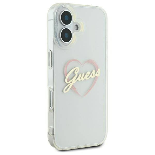 Etui Guess iPhone 16 plus 6.7" przeźroczysty/transparent hardcase IML Heart