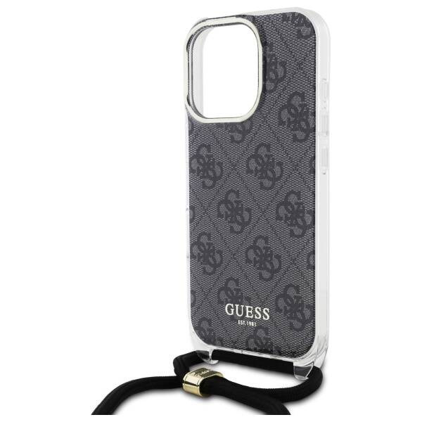 Etui Guess iPhone 16 Pro Max 6.9" czarny/black hardcase Crossbody Cord 4G Print