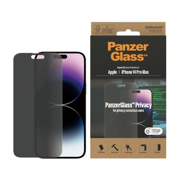 SZKŁO PanzerGlass Classic Fit iPhone 14 Pro Max 6,7" Privacy Screen Protection Antibacterial P2770