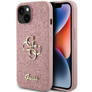 Etui Guess GUHCP15SHG4SGP iPhone 15 6.1" różowy/pink hardcase Glitter Script Big 4G Case